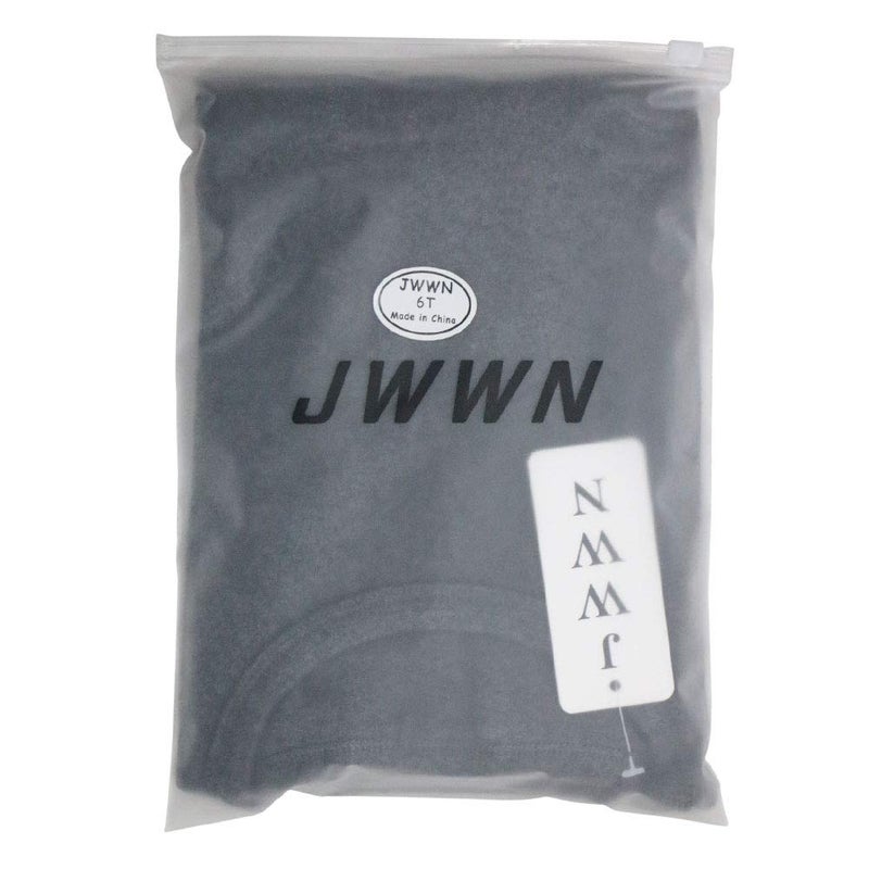 JWWN طقم ملابس داخلية حرارية للأطفال من جيو دبليو دبليو إن للأولاد والبنات - 2 قطعة بأكمام قصيرة وسروال بيجامة دافئة (رمادي، 4T) - Image 4